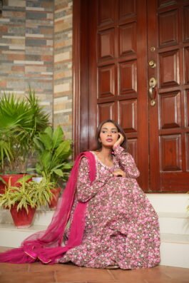 Pink floral gown